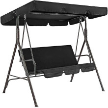 (black canopy, 142x120x18cm) 210d Replacement Canopy For Garden Swing Seat Waterproof Swing Canopy For Swing Seat Replacement Sunshade Rocking Garden Anti-uv