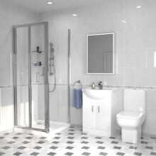 Nes Home 760mm Shower Enclosure, Side Panel, 550mm Vanity Unit & Close Coupled