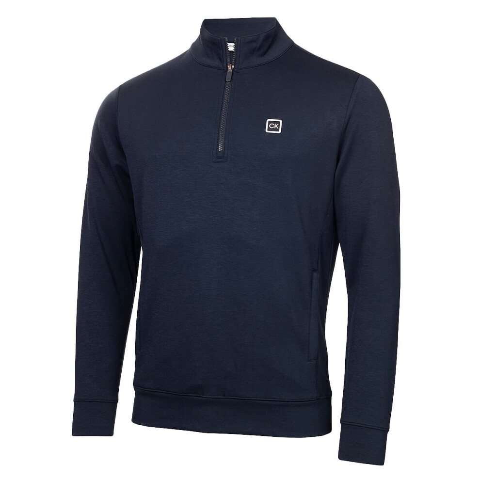 (XXXL, Navy) Calvin Klein Mens 2025 Concord Half Zip Stretch Soft Wicking Golf Sweater