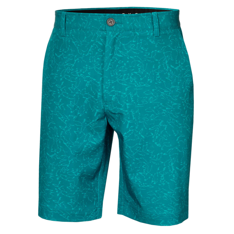 (34" Waist, Sea Green) Calvin Klein Mens 2025 Printed Bullet Stretch Lightweight Wicking Golf Shorts