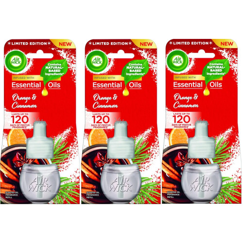 Air Wick 3 X Air Wick Electrical Plugin Oil Refills - Orange & Cinnamon