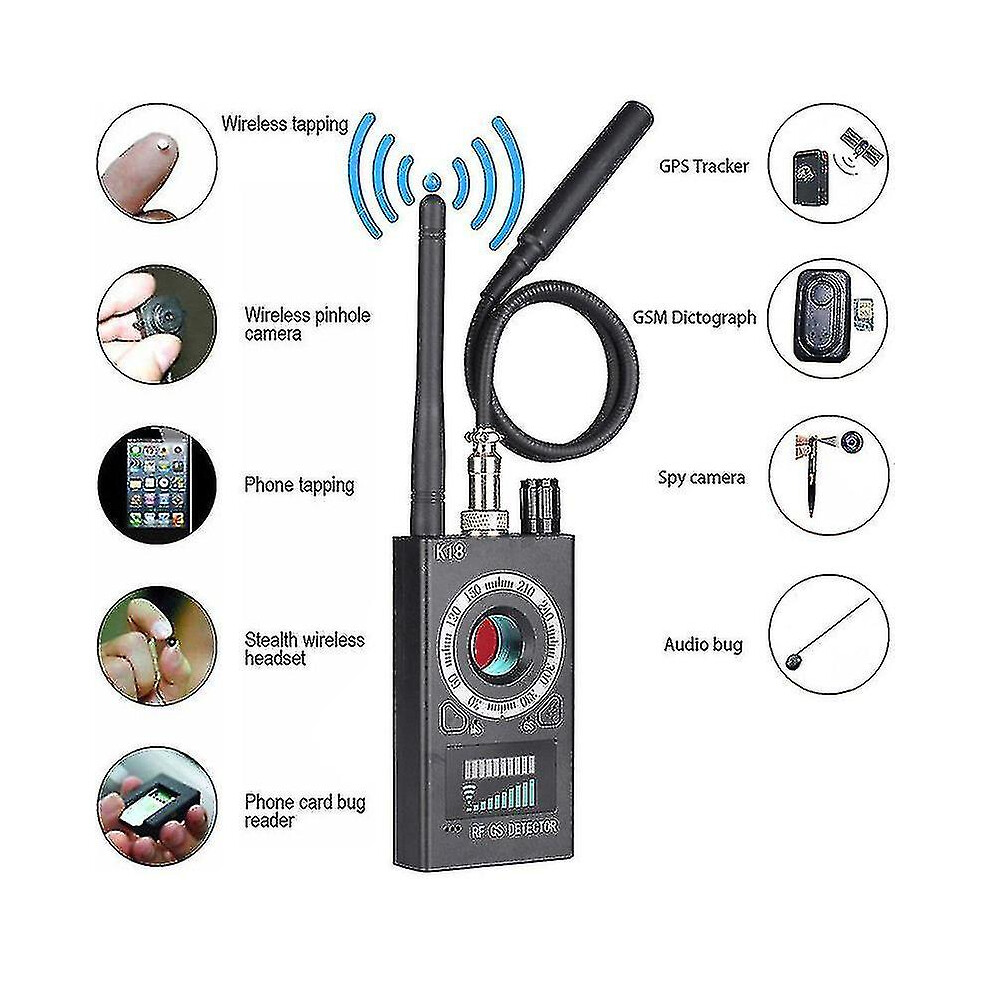 Rf Signal Detector Bug Anti-Spy Detector Camera Gsm Audio Bug Finder Gps Scan 9372166369163