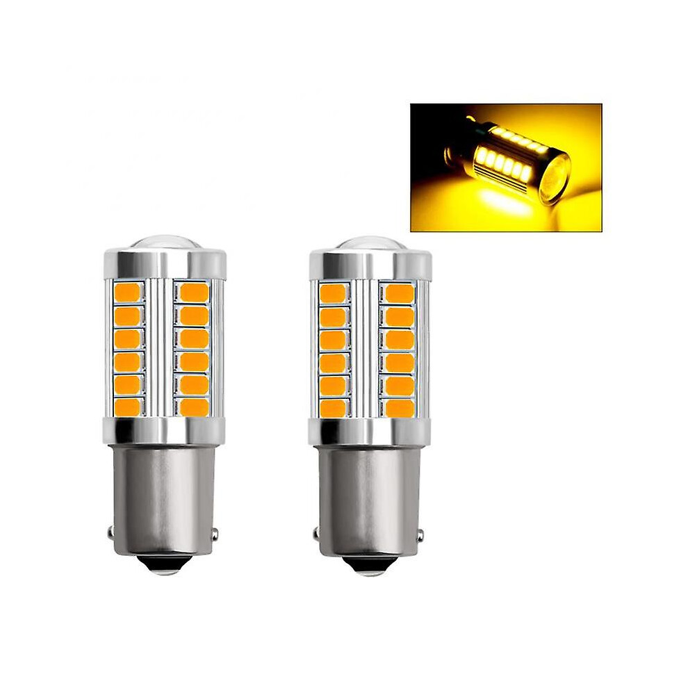( Light) 2Pcs 1156 Led Bulb Ba15s P21w 33 Led 5630 5730 Smd Car Tail Bulb Brake Automatic Reversing Yellow/Light 8994439917850