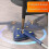 (Blue) 360 Rotatable Adjustable Cleaning Mop Long Handle Triangular Mop Reusable Spin Mop Stainless Steel Handle Mop 3