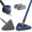 (Blue) 360 Rotatable Adjustable Cleaning Mop Long Handle Triangular Mop Reusable Spin Mop Stainless Steel Handle Mop 1