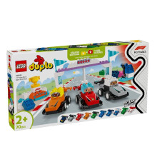 LEGO DUPLO My Town 10445 Carros de corrida e pilotos de uma equipe de F1 - Brinquedo de 2 anos