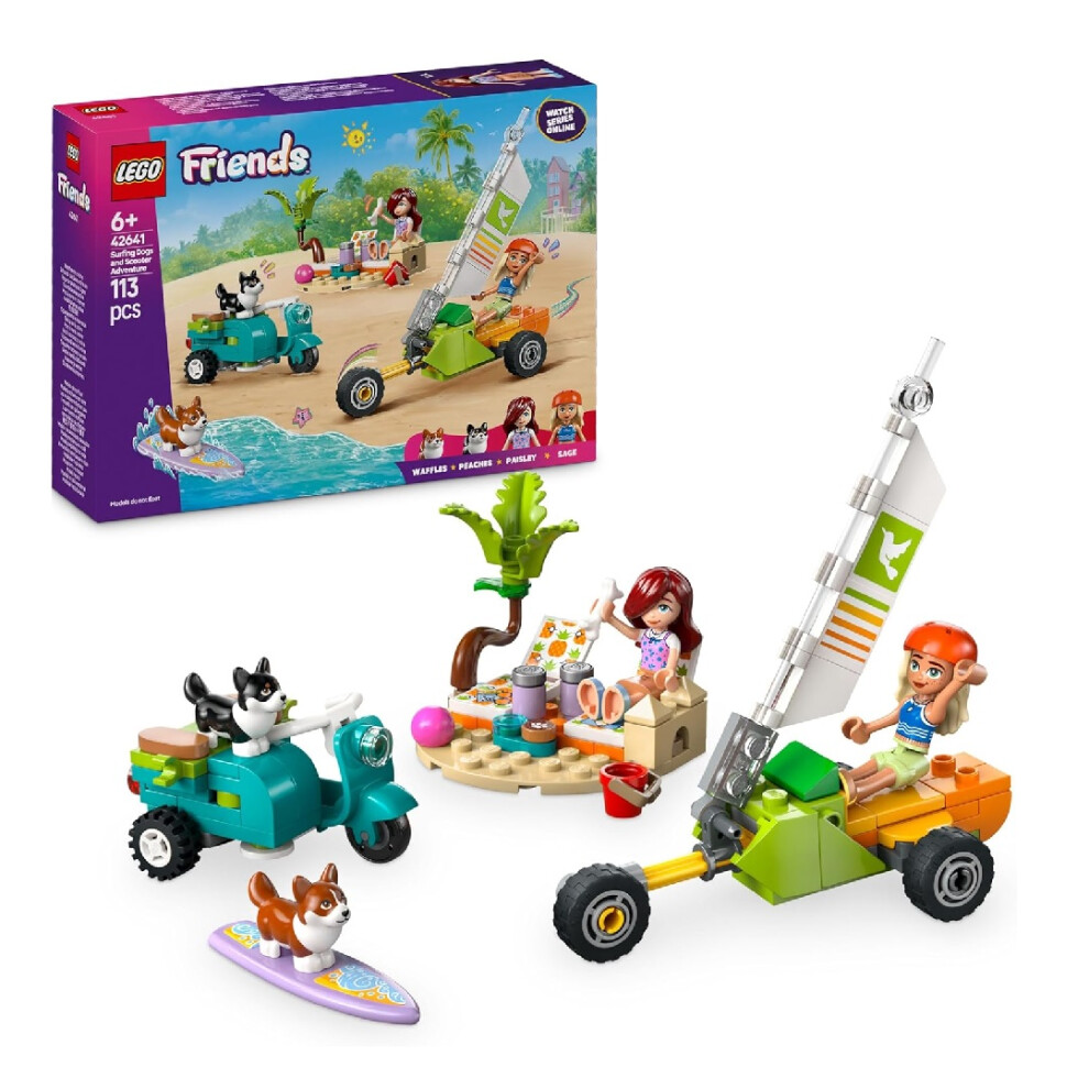 Lego Friends Surfing Dogs And Scooter Adventure