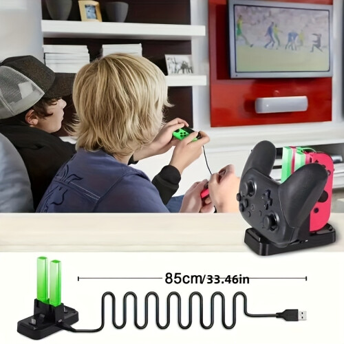Charging station for 4 Joy-Con controllers - Compatible Nintendo Switch with LED indicators" 1