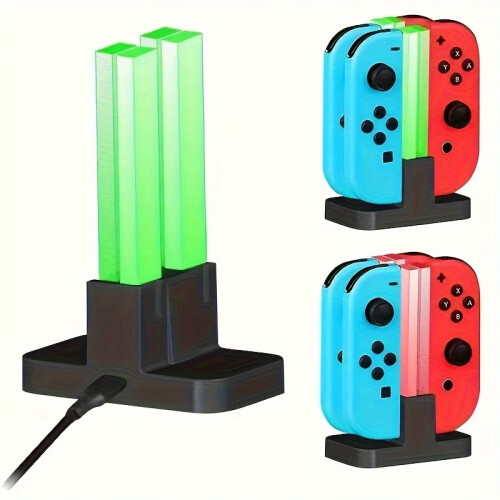 Charging station for 4 Joy-Con controllers - Compatible Nintendo Switch with LED indicators" 2