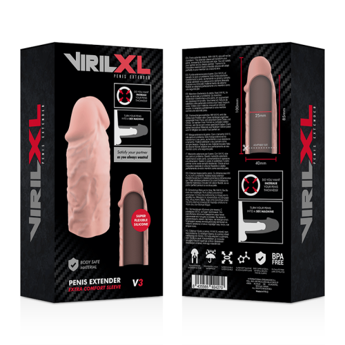 VIRILXL - EXTENSION DE PENE LIQUID SILICONE V3 NATURAL 1
