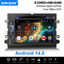 Erisin 4GB+64GB 8 Core Android 14 CarPlay Car Stereo GPS for Ford F150-F350 Explorer Edge Escape Mustang DAB+ WiFi Bluetooth USB