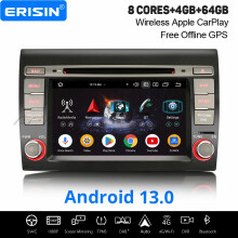 Erisin 4GB+64GB 8 Core Android 13 CarPlay Car Stereo GPS for FIAT BRAVO 2007-2014 DVD DAB+ WiFi Bluetooth 5.0 USB