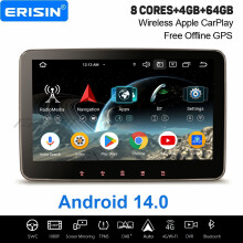 Erisin 10.1" 4GB+64GB 8 Core Android 14 CarPlay Car Stereo GPS for VW Golf 5/6 Passat Tiguan Caddy Jetta DAB+ WiFi Bluetooth 5.0 USB DSP