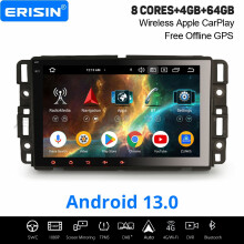 Erisin 4GB+64GB 8 Core Android 13 CarPlay Car Stereo GPS for Chevrolet HHR Buick GMC Yukon HUMMER DAB+ WiFi Bluetooth 5.0 USB DSP