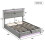 Upholstered Double Bed 135x190cm with 7 Colors LED-light Strips, Grey 2