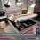 Upholstered Double Bed 135x190cm with 7 Colors LED-light Strips, Grey 5