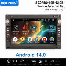 Erisin 4GB+64GB 8 Core Android 14 CarPlay Car Stereo GPS for VW Passat B5 Jetta T4/T5 Golf 4 Polo Skoda SEAT DAB+ WiFi Bluetooth USB DSP