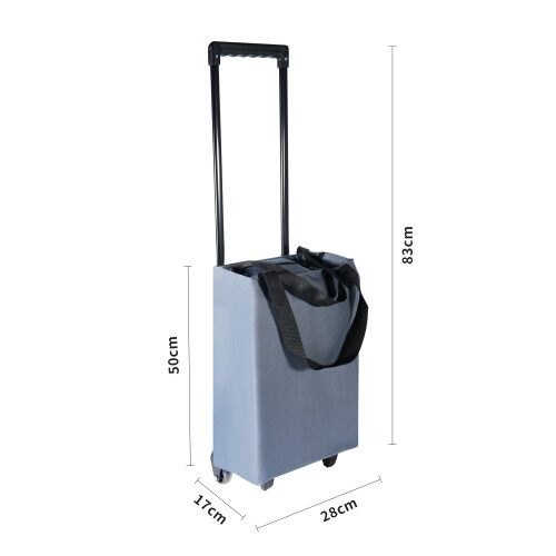 (Grey) Shopping Trolley on Wheels Foldable Trolley Bags 2