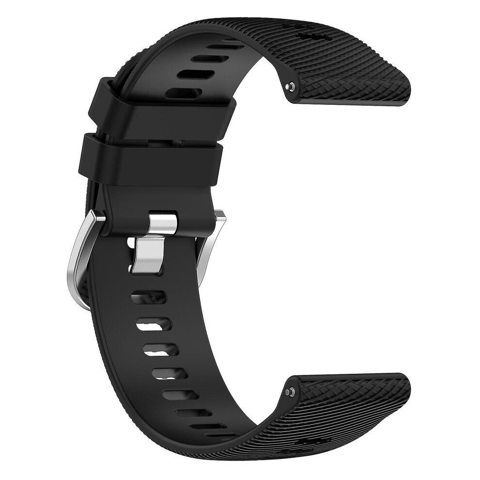 (Black) Silicone Watch Band For Garmin Forerunner 645 Music Black 9372166399849