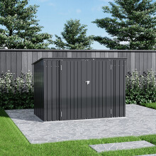 6 x 4 ft Metal Shed Garden Storage Shed Bin Bike Store, Charcoal Black