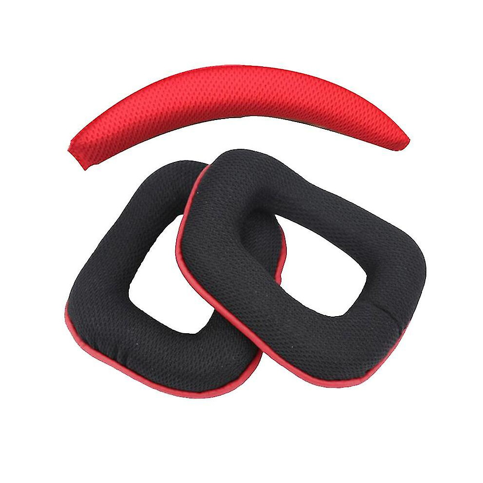 ( Red) Replacement Earpads And Headband Cushion Set Compatible With Logitech G35 G930 G430 F450 Black/Red 8994439943651