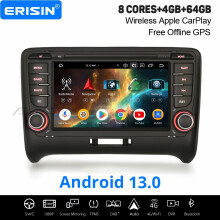 Erisin 4GB+64GB 8 Core Android 13 CarPlay Car Stereo GPS for Audi TT MK2 DAB+ Radio WiFi Bluetooth 5.0 USB DSP CANBus