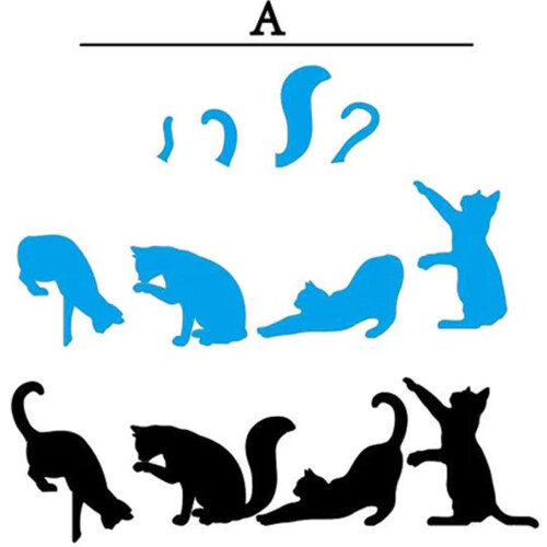 Fat Cat Ruler Patterns (A, Large) Cute Cat Shape Diy Quilting Ruler Unique Cutting Pattern ...