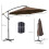 Outsunny Outsunny 3(m) Garden Banana Parasol Cantilever Umbrella w/Crank& Base, Brown 7
