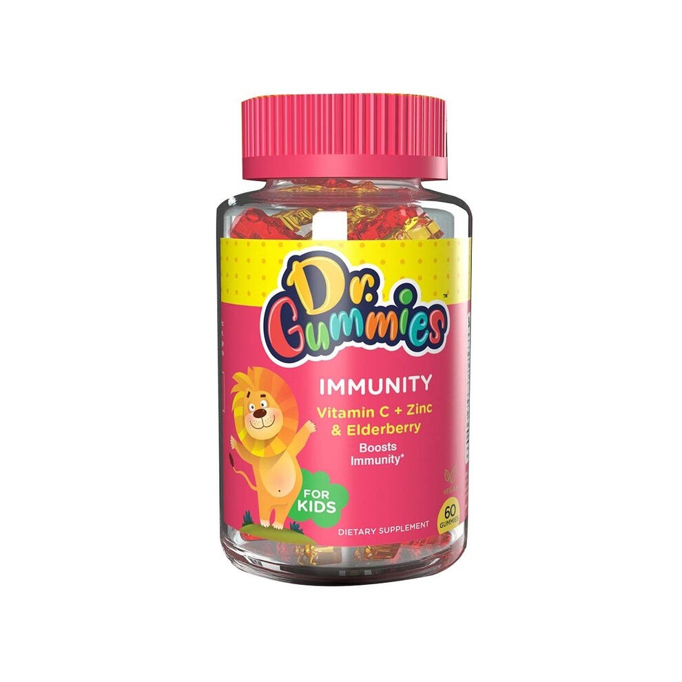 Dr. Gummies Immunity Booster Gummies With Vitamin C + Zinc & Elderberry For Kids 60's | Supports Immune Health & Wellness