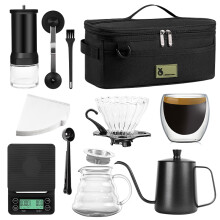 Hand-made coffee set filter cup sharing pot bean grinder with scale