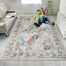 (200 x 290 cm- Extra Large Rug For Bedroom Living Room/Traditional Carpet, COASTAL CASHMERE) Non Slip Rugs Living Room Traditional Soft Carpet Mat