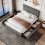 (Grey) 4ft6 Double Upholstered Bed with 4 Storage Drawers 1