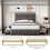 (Grey) 4ft6 Double Upholstered Bed with 4 Storage Drawers 4