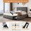 (Grey) 4ft6 Double Upholstered Bed with 4 Storage Drawers 7