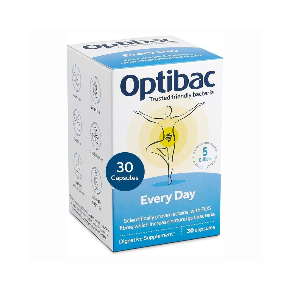 Optibac Every Day Probiotics Digestive Health Capsules 30's | Supports Gut Health, Immunity & Digestion