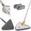 (White) 360 Rotatable Adjustable Cleaning Mop Long Handle Triangular Mop Reusable Spin Mop Stainless Steel Handle Mop Ood 1