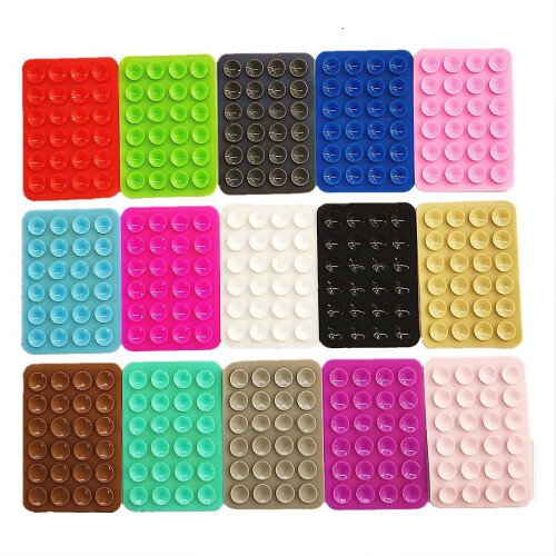 (black) 5pcs Silicone Suction Phone Case Adhesive Mount, For Iphone 2