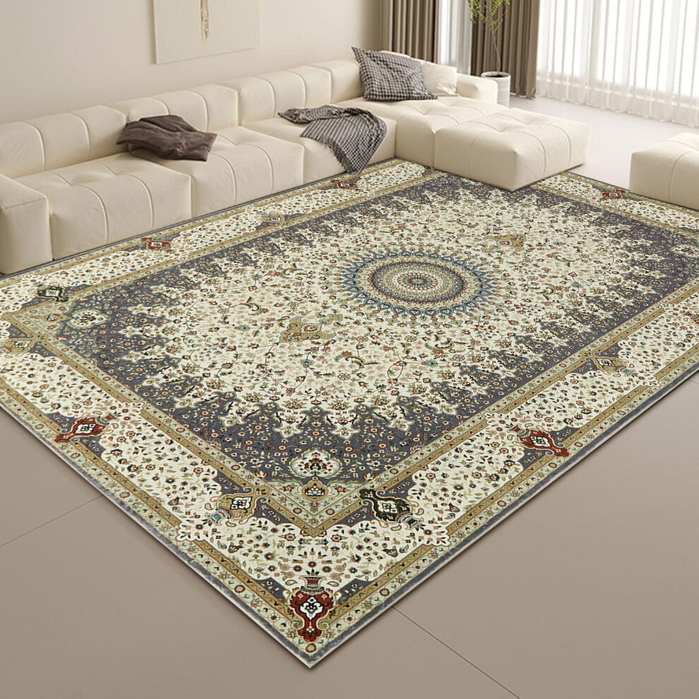 Imperial Rooms (80 X 150 Cm- Large Floor Mat/Runner Rug Carpet, Willow Cashmere) Non Slip Rugs Living Room Traditional Soft Carpet Mat Grey