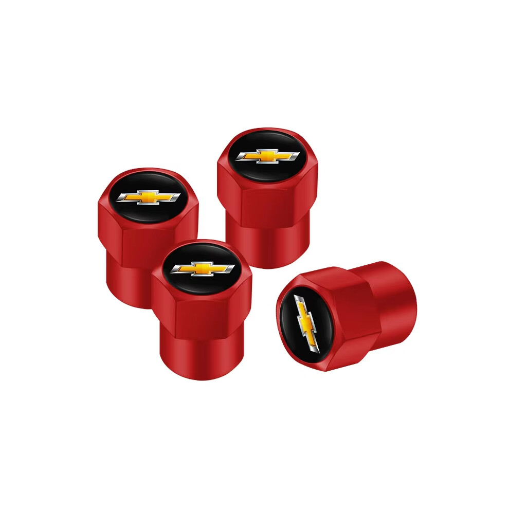 (B - Red) 4Pcs Aluminum Alloy Car Tire Valve Cover Valves Cap Accessories For Chevrolet Cruze Spark Captiva Suburban Camaro Malibu-image-OPC-PFWZYBR-NEW