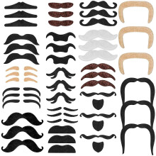 48 Pieces Fake Beard Mustaches Self Adhesive Costume Accessories Party Supplies
