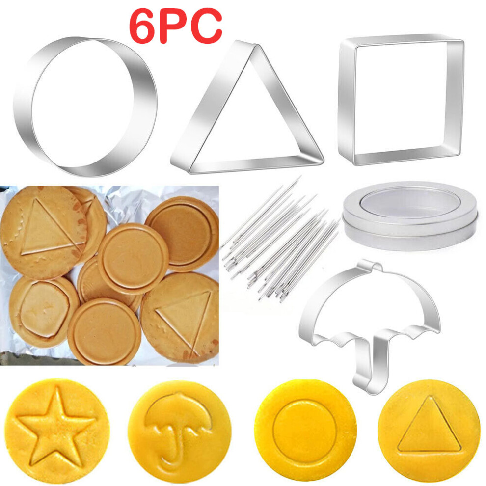 6PCS Metal Squid Game Candy Sugar Cookie Mould Cookie Biscuit Cutters
