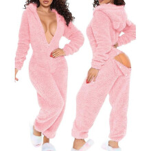 (pink, l) Onesie Pajamas Long Warm Brushed Bodycompatible