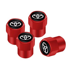 (4Pcs B Red) Car Styling Metal Car Tire Valve Caps Dust Prevention Accessories For Toyota Gazoo Racing Corolla Yaris Chr Auris Rav4 Prius