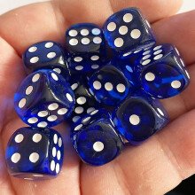 (Navy Blue) 10pcs/pack Colors Acrylic Dice 14mm Transparent Round Corner Game Dice