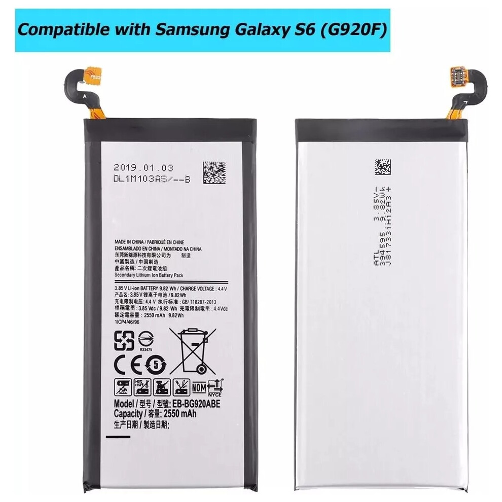 Original Samsung EB-BG920ABE 2550mAh Battery For Samsung  S6 SM-G920