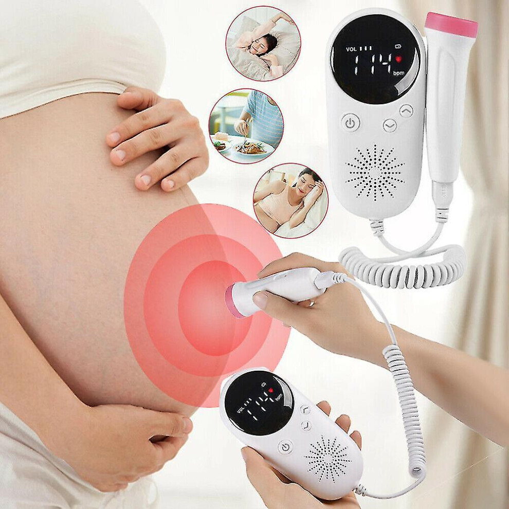 3mhz Doppler Fetal Heart Rate Monitor For Baby Pregnancy Heartbeat Detector Lcd Backlight Pulse Meter No Radiation Stethoscope