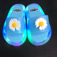 (Chrysanthemum Blue, 22 23) Kid's Unicorn Slippers Luminous Super Cute Slippers Glow In The Dark Summer Shoe