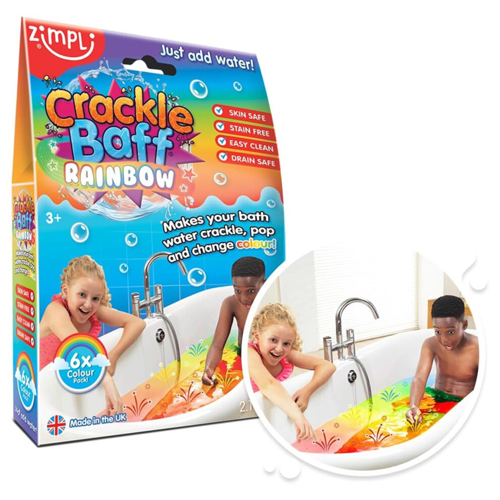 Crackle Baff Colours Rainbow (6 Bath Pack Inside De Box) Zimpli Kids