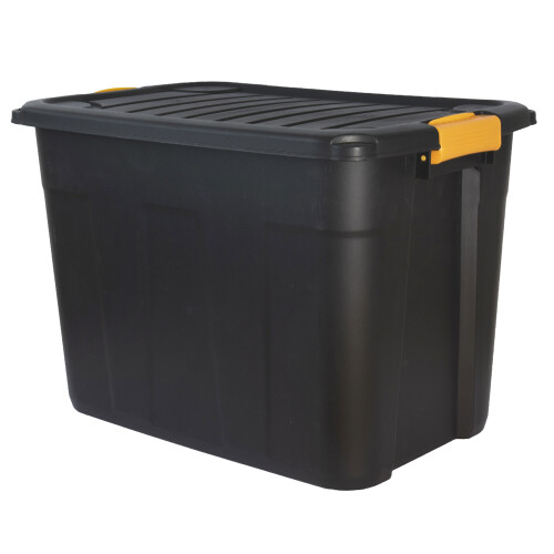 (42 Litres, 1 Box) Heavy Duty Storage Box & Lid Lockable Stackable