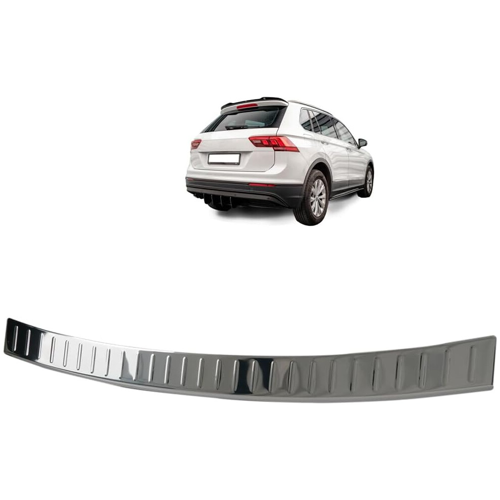 Robust Chrome Rear Bumper Protector Guard Trim Scratch Cover Sill Stainless Steel For Volkswagen Tiguan Mk2 2016 Onwards 8000000009449